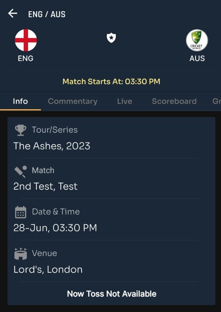 Ashes Series 2023 | 2st Test Match, England vs Australia Toss & Match Prediction