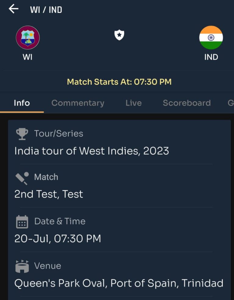 India vs West Indies 2st Test : Probable11, Match Prediction , Toss Prediction, Pitch Report :