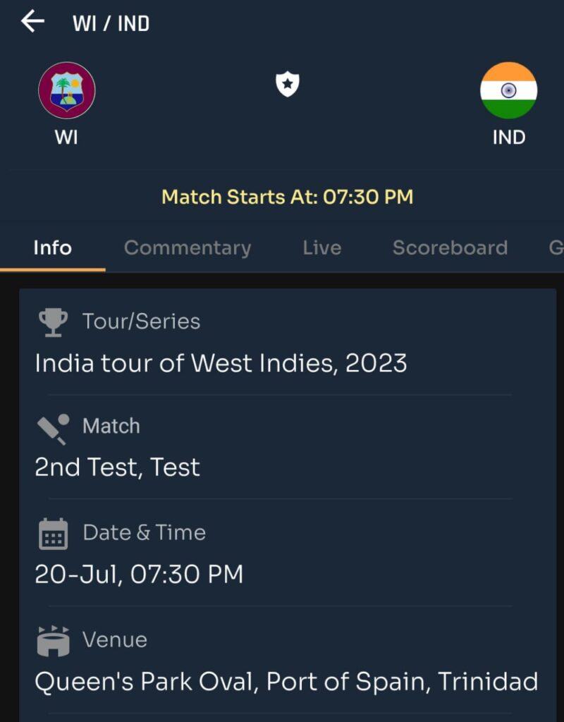 India vs West Indies 2st Test : Probable11, Match Prediction , Toss Prediction, Pitch Report :