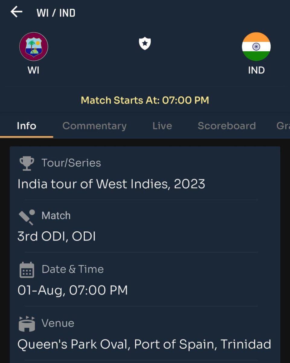 India vs West Indies 3rd ODI Match ,Probable11, Match Prediction, Toss Prediction, Pitch Report and Weather Report:
