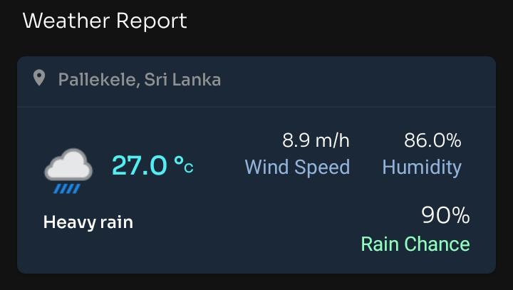 India vs Nepal Weather report