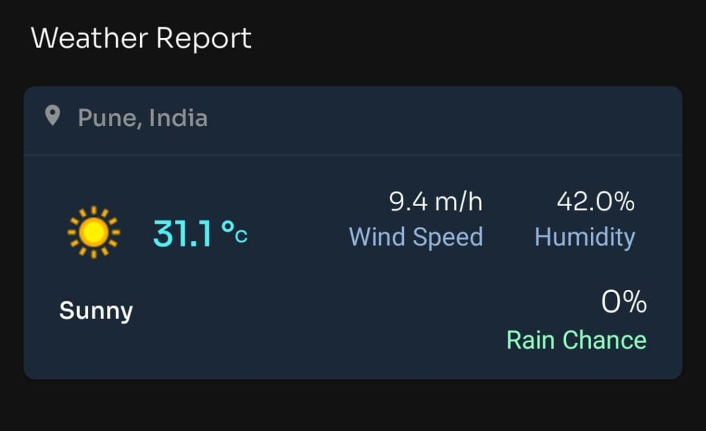 Weather Report Today World cup Match 