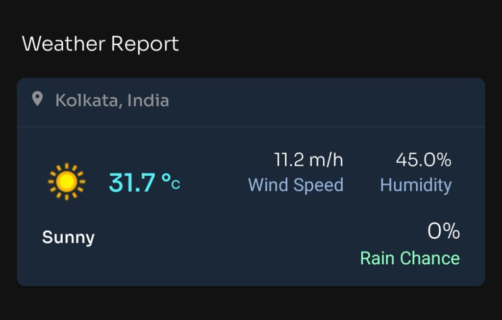 Edan Garden Stadium, Kolkata Today Weather Report 