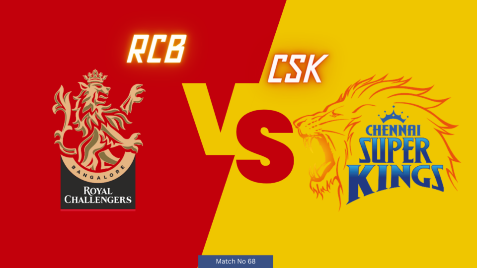 IPL 2024 68Th Match : RCB vs CSK Today Match Prediction – who will win today ipl match and Toss | Toss and Match Prediction | Pitch Report & weather Report | Match Info