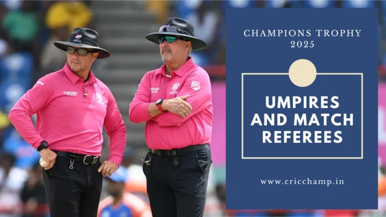 Umpires and Match Referees - officials announced for the ICC Champions Trophy 2025