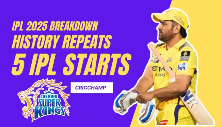 History Repeats - CSK’s 5 Worst IPL Starts ft. IPL 2025 Breakdown