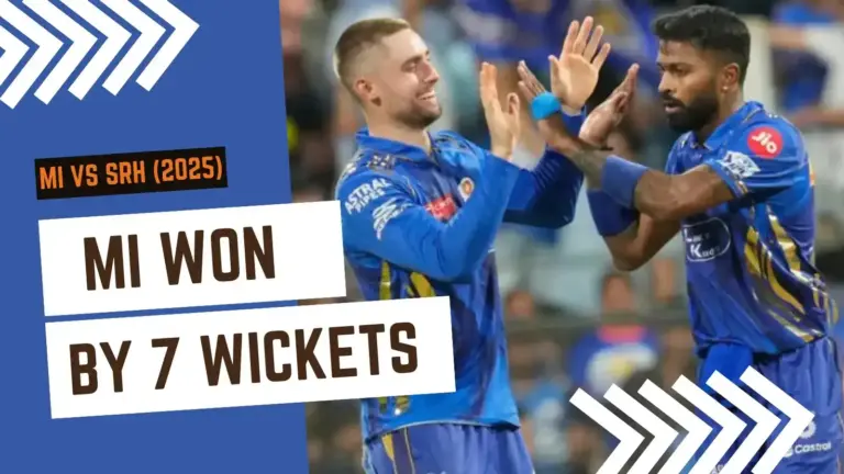 SRH vs MI Highlights – Mumbai Indians won by 7 wickets - 41st IPL 2025