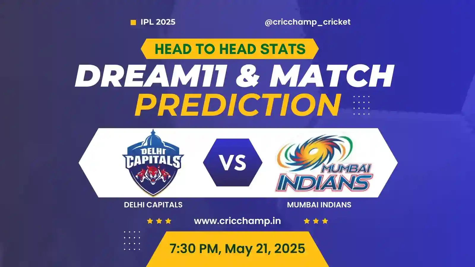 DC vs MI Match Prediction, Pitch Report, Playing XI, And Who will win Today Match in IPL 2025?
