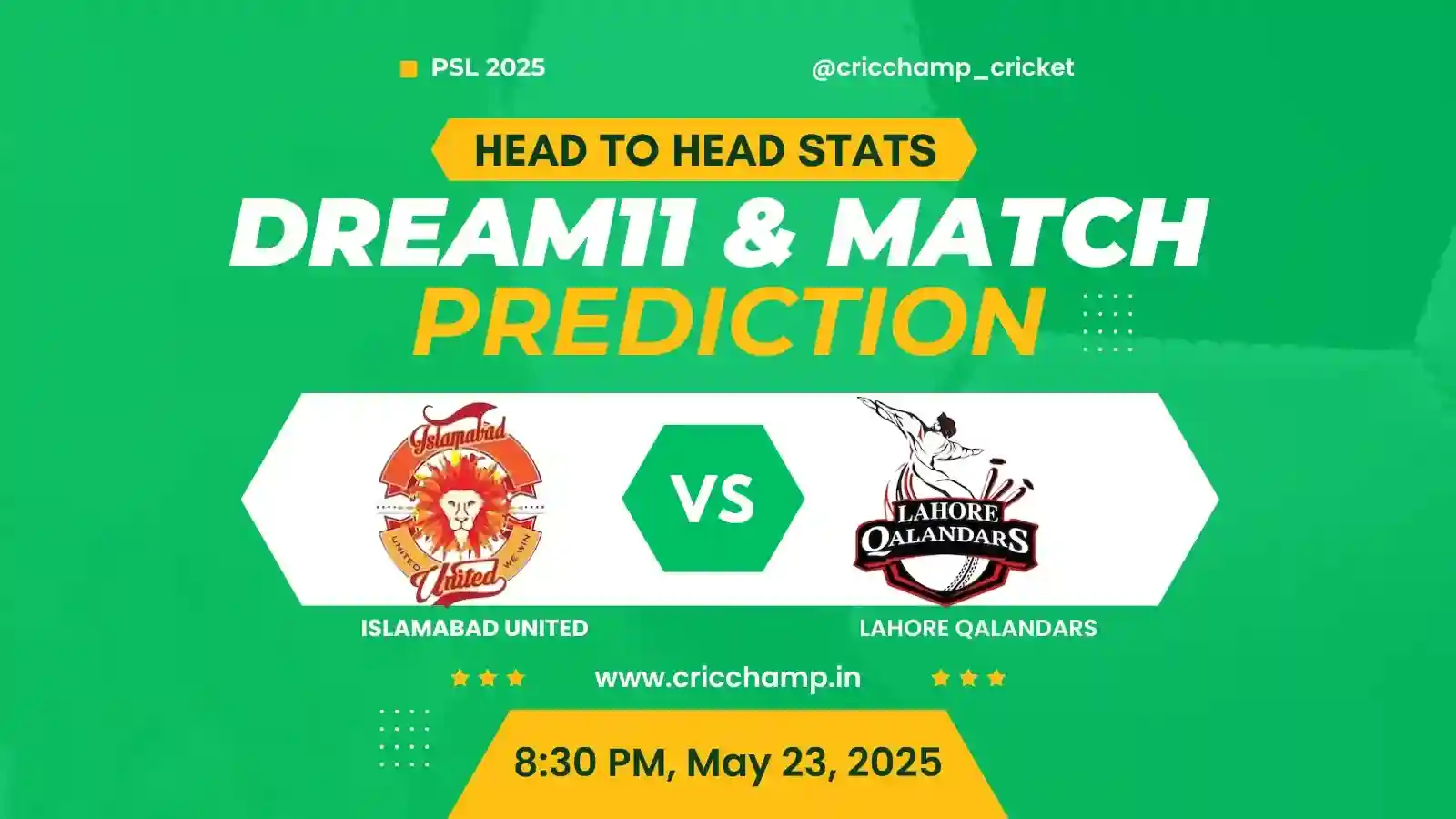 ISL vs LAH Dream11 Prediction | Match 31st | Toss, Head to head, Pitch – PSL 2025 | Lahore Qalandars vs Islamabad United