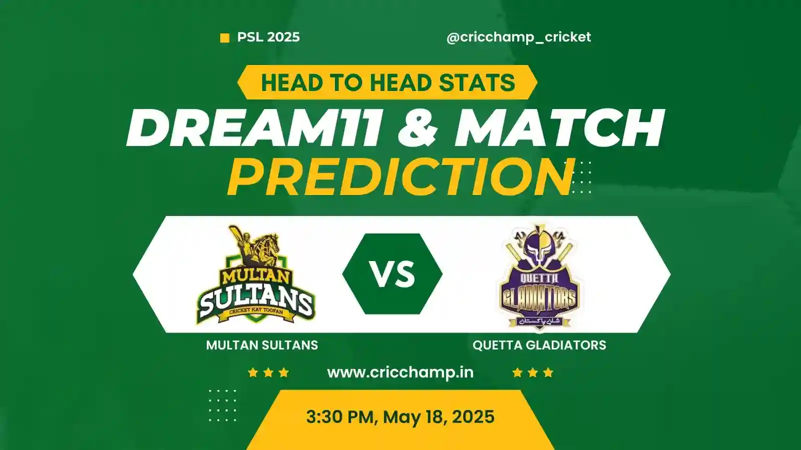MS vs QG Dream11 Prediction, Match 28 Today Toss, Head to head, Pitch - PSL 2025