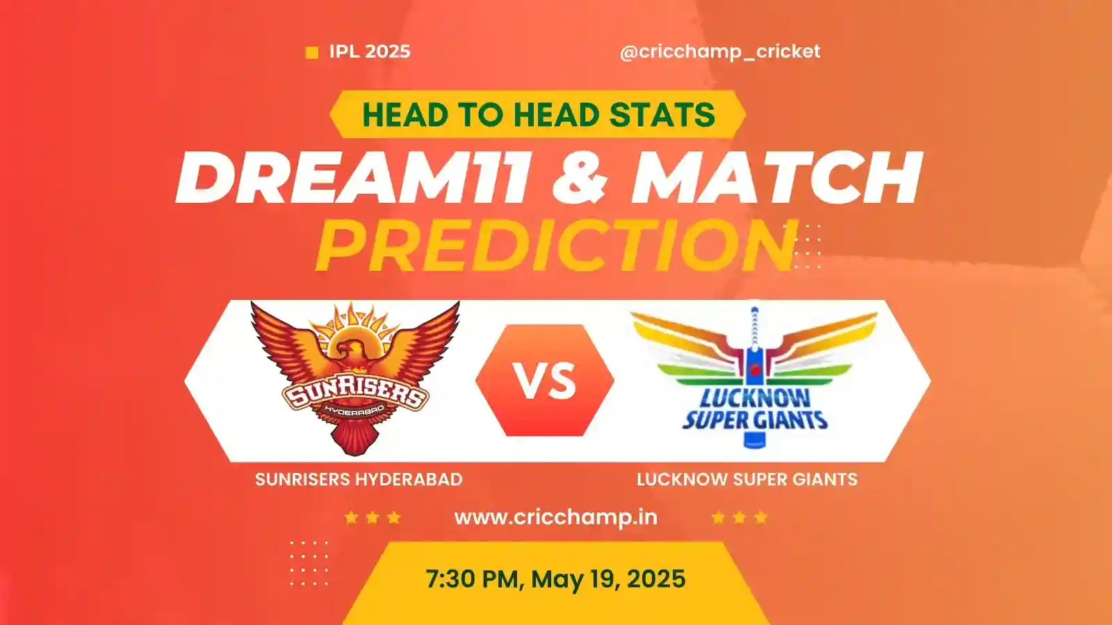 SRH vs LSG Match Prediction, Indian Premier League 2025 - Pitch Report, Playing XI, And Who will win Today Match?