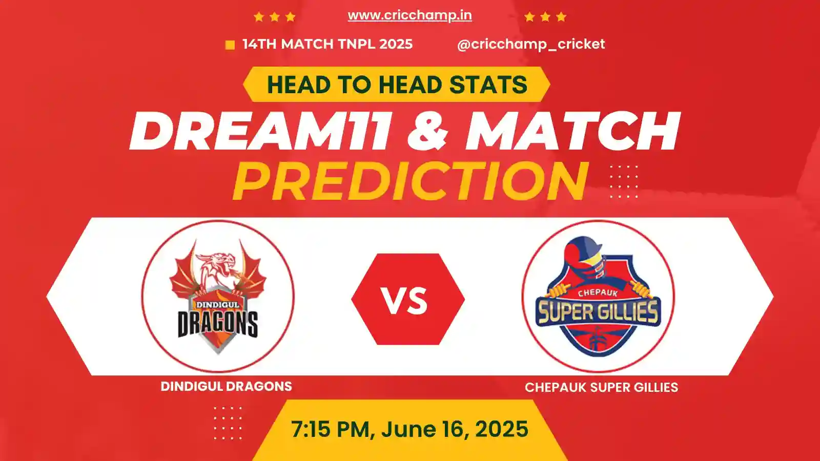 DD vs CSG dream11 prediction | Toss Prediction | Head to head | Pitch report – 14th match TNPL 2025 | Dindigul Dragon vs Chepauk Super Gillies
