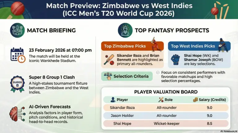 Super 8 T20 WC 2026: Zim vs Wi Match preview, toss, Top Performer Fantasy, live streaming